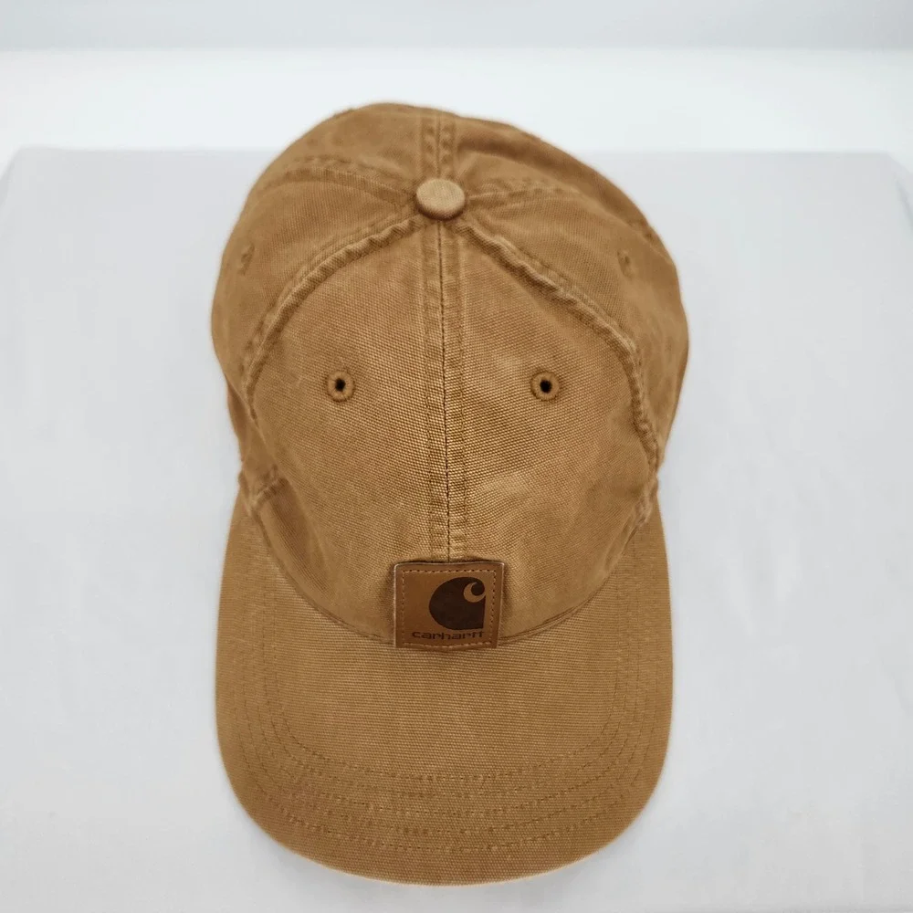 Carhartt Brown Canvas Logo Patch Baseball Cap Hat Adjustable‎ Outdoor Workwear